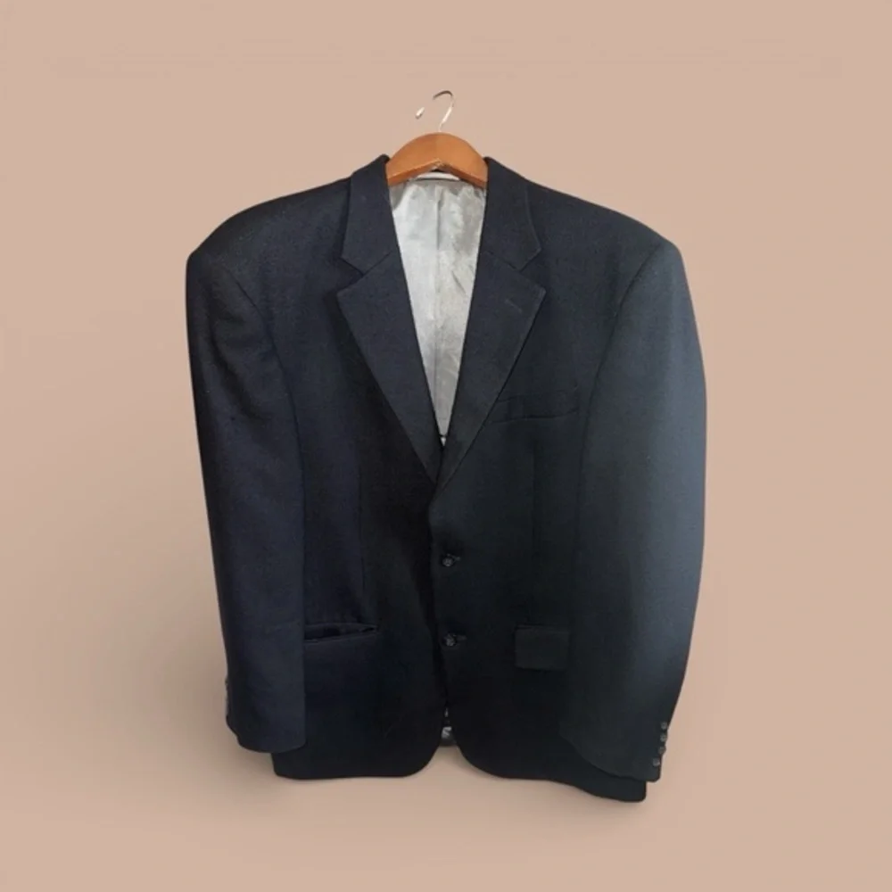 Oscar De La Renta Classic Black Men's Blazer Size Large for Formal Events Preppy